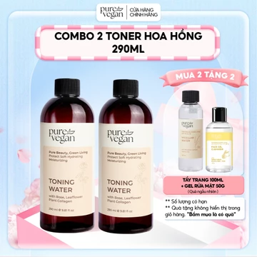 [Combo 2] Nước Cân Bằng Toner Pure Vegan Giúp Cấp Ẩm Làm Mềm Da Cân Bằng Độ pH (290ml)