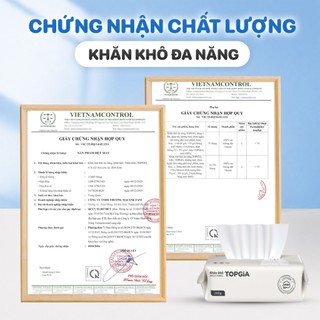 Khăn mặt khô Top Gia dùng 1 lần tẩy trang lau khô lau ướt đa năng