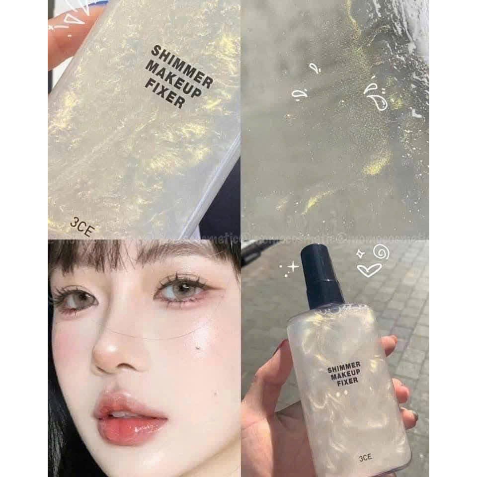 Xịt Khoá Makeup 3CE Shimmer Makeup Fixer & Makeup Fixer Mist - Ever Queen