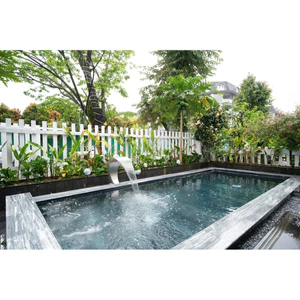 thác nước cong inox, máng tạo thác nước hồ bơi, hồ cá, tiểu cảnh