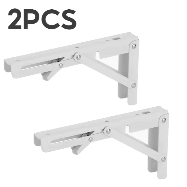 Bộ 2 bản lề gập inox, eke inox gấp gọn treo tường thông minh decor bàn học làm việc chịu lực 80kg Loại Tốt