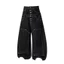 Quần ống rộng denim hai cạp đấp vải phong cách mới hot trend