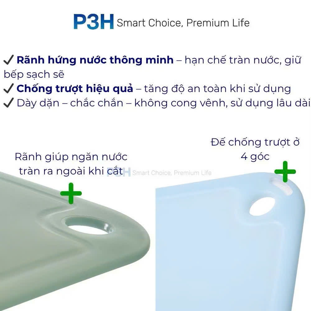 Bộ 2, bộ 3 thớt nhựa 2 mặt Yoko INOCHI kháng khuẩn, nhựa PP an toàn