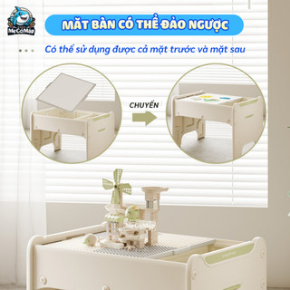 Bộ Bàn Ghế Lego Đa Năng Pakey, Bàn Chơi Xếp Hình Nhựa Nguyên Sinh Cao Cấp Kèm 389 Miếng Lego + Bảng Vẽ Tiện Lợi