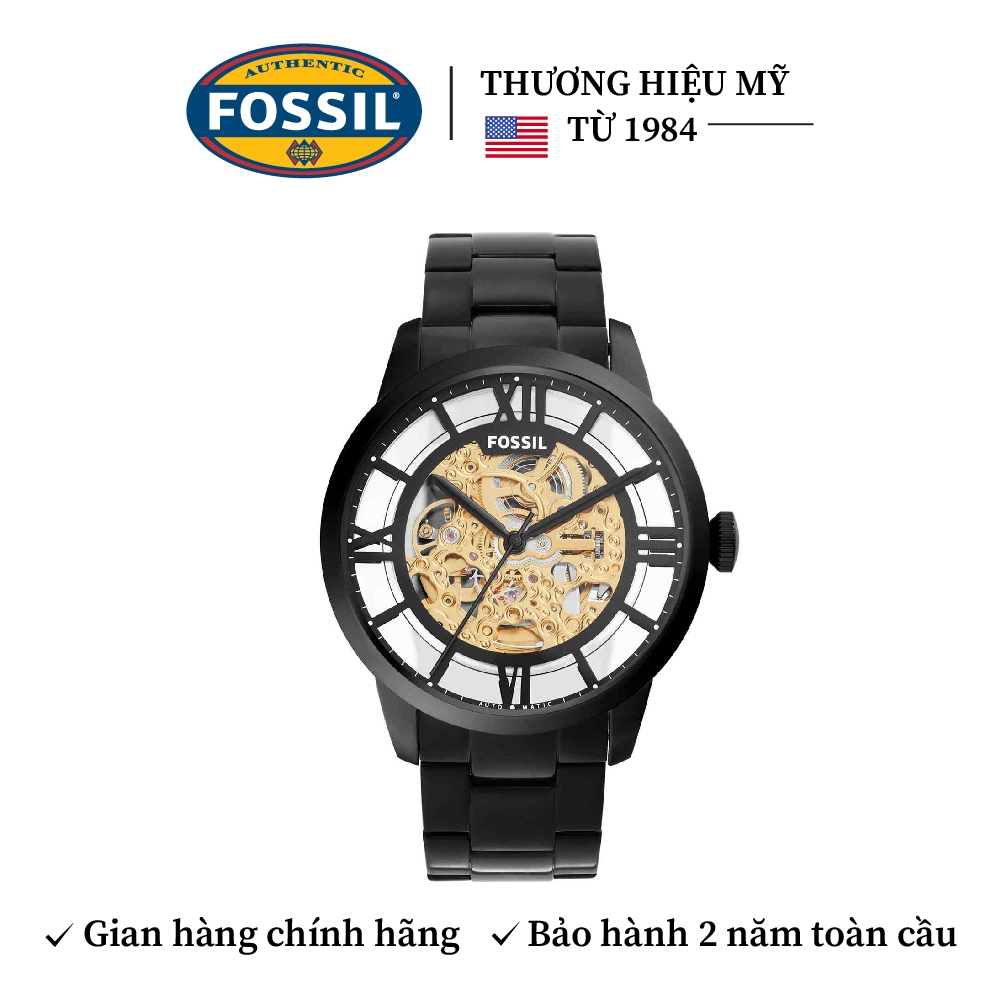 Đồng hồ cơ nam Fossil Townsman Automatic, dây kim loại, mặt 44 MM, màu ...