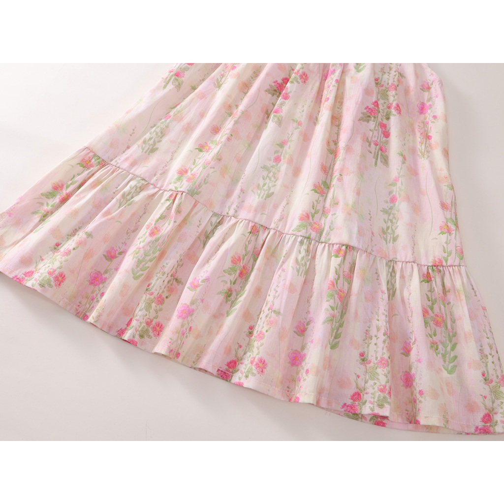 Váy Yếm Bé Gái, Váy Bé Gái Thiết Kế Hoa Nhí Mặc Hàng Ngày Chất Liệu Cotton Mềm Mại