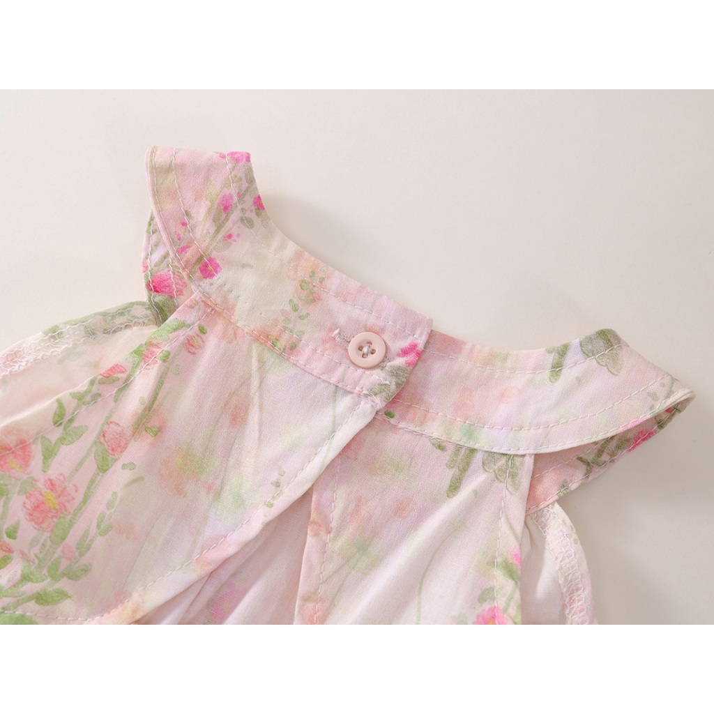 Váy Yếm Bé Gái, Váy Bé Gái Thiết Kế Hoa Nhí Mặc Hàng Ngày Chất Liệu Cotton Mềm Mại