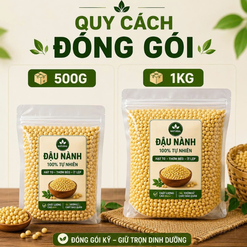 Đậu Nành Loại 1 Hạt To Sạch Thơm Béo Làm Sữa Hạt Ngũ Cốc