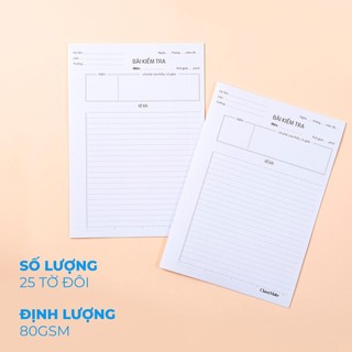[NHIỂU MẪU] Giấy Kiểm Tra Kẻ Ngang CLASSMATE, Giấy Kiểm Tra Kẻ Ô Ly 70-80gsm Mịn, Không Thấm Mực Dành Cho Học Sinh