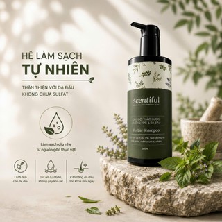 Dầu Gội Thảo Dược Herbal Shampoo 330ml | Giảm Gãy Rụng, Làm Sạch Dịu Nhẹ, Dưỡng Tóc Mềm Mượt | Không Sulfate, Silicone