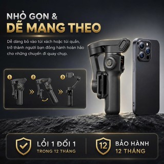 Gimbal smart V8 Ai, Gimble chống rung điện thoại bản nâng cấp tracking Ai 8.0, Gimbal chống rung