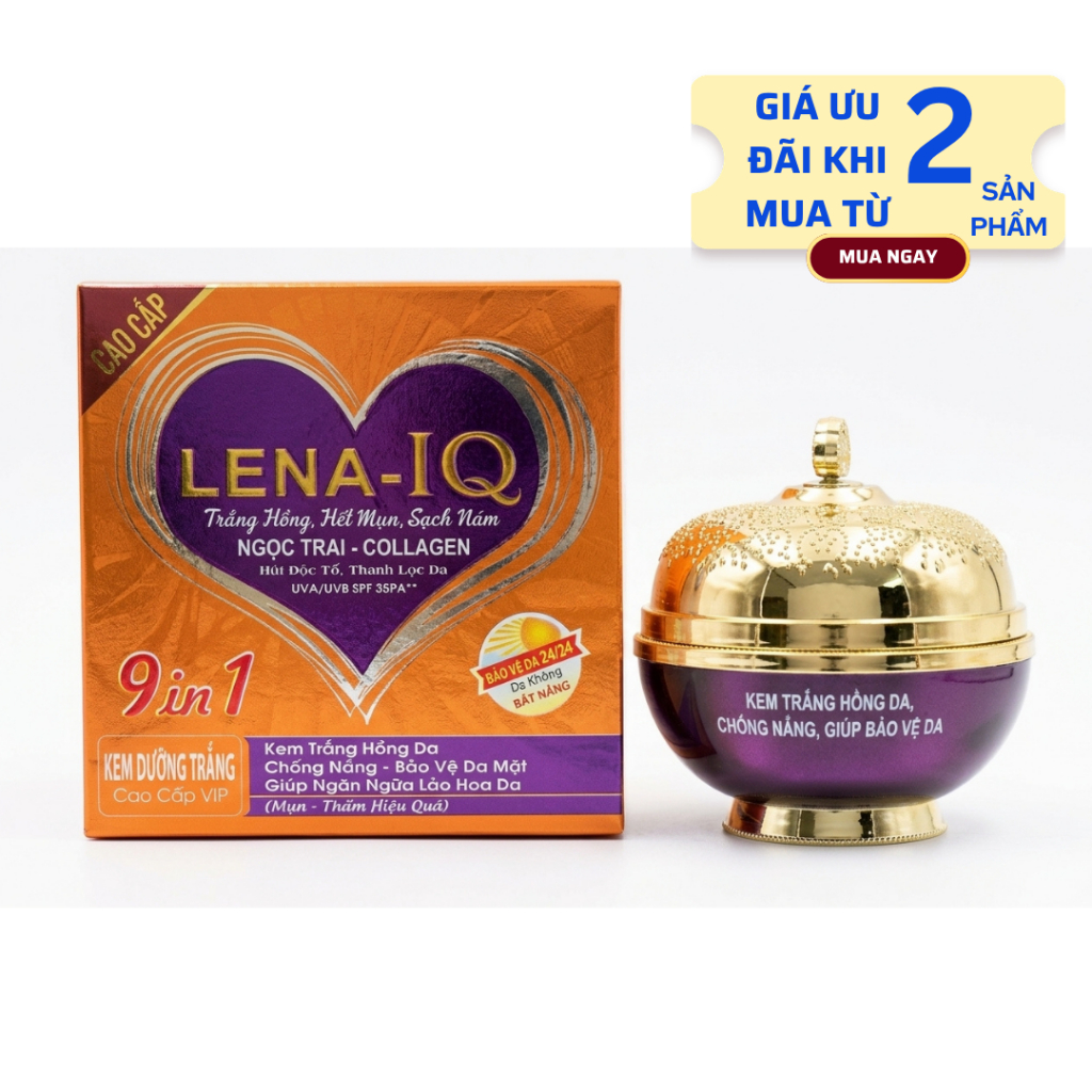 Kem Dưỡng Da Collagen Lena IQ Q37 50g - Dưỡng Trắng, Giảm Thâm Mụn, Ngừa Lão Hóa