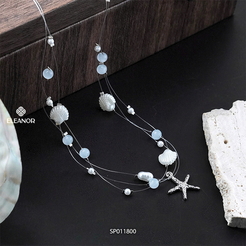 Dây chuyền layer nữ đi biển Eleanor Accessories hình sao biển vỏ sò phụ kiện trang sức vòng cổ 11800