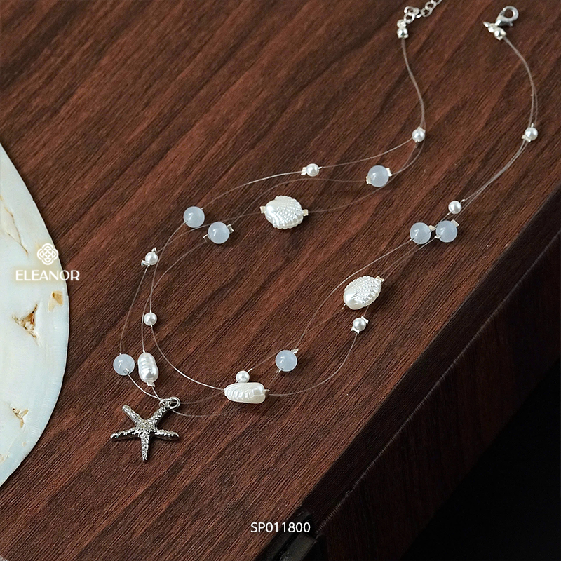 Dây chuyền layer nữ đi biển Eleanor Accessories hình sao biển vỏ sò phụ kiện trang sức vòng cổ 11800