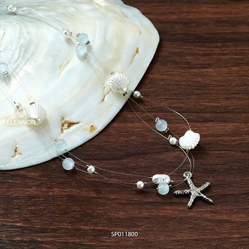 Dây chuyền layer nữ đi biển Eleanor Accessories hình sao biển vỏ sò phụ kiện trang sức vòng cổ 11800