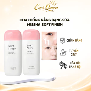 Kem Chống Nắng Dạng Sữa Missha Soft Finish Kiềm Dầu Khô Ráo - Ever Queen
