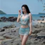 SET ĐI BIỂN,bikini 4món cỗ đỗ 4màu lưới kim sa tặng kèm charm sao biển mùa hè