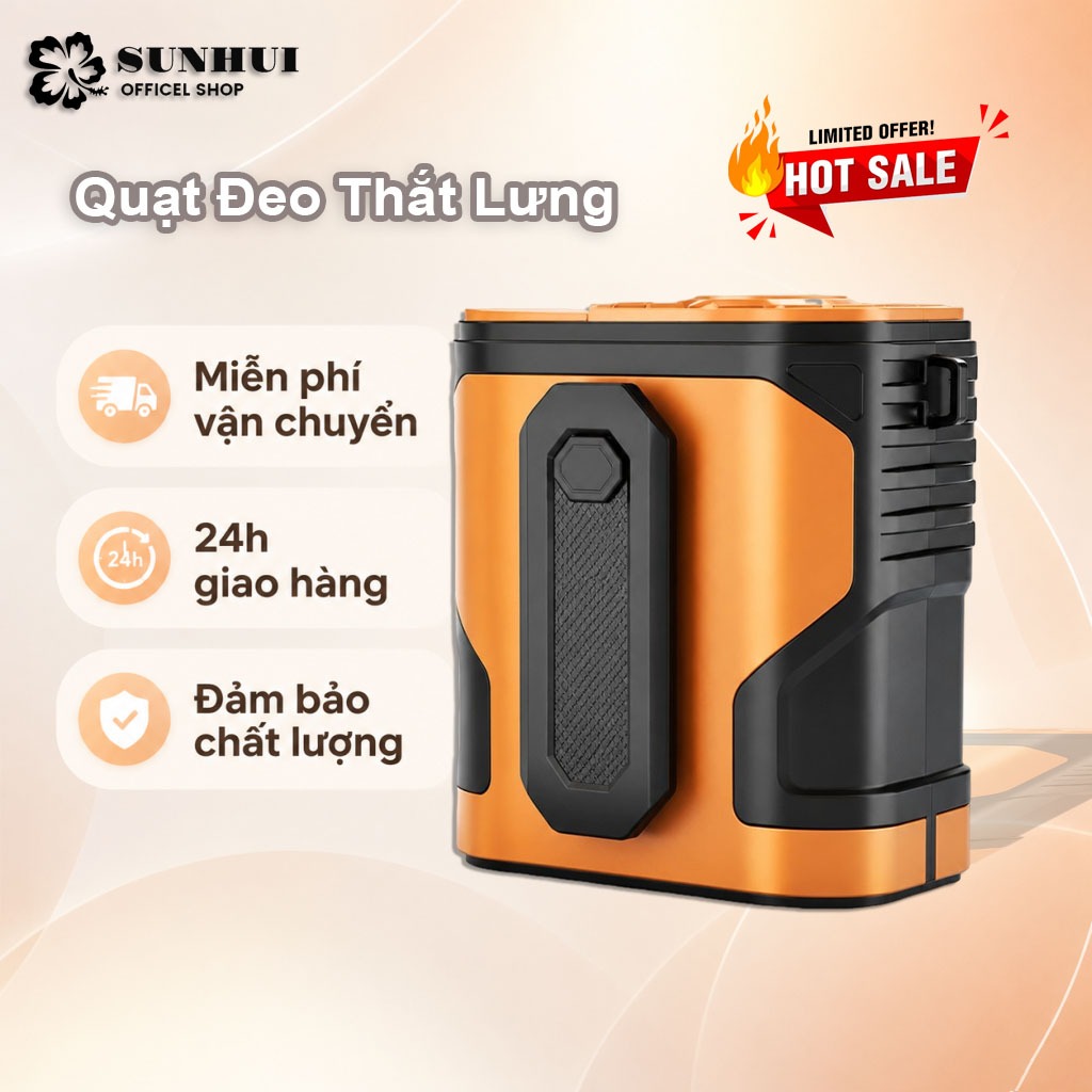 [Giao nhanh] Quạt đeo thắt lưng, quạt đeo cổ làm mát ngoài trời