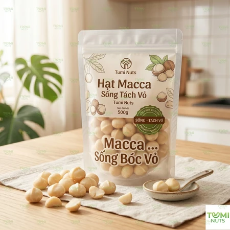 Hạt Mắc Ca Sống Bóc Vỏ Tumi Nuts