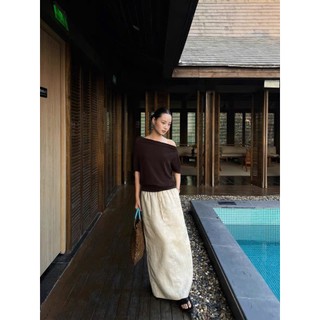 𝗔𝗻𝗶 𝗦𝗵𝗶𝗿𝘁 - Chân váy Linen dáng midi 2 lớp