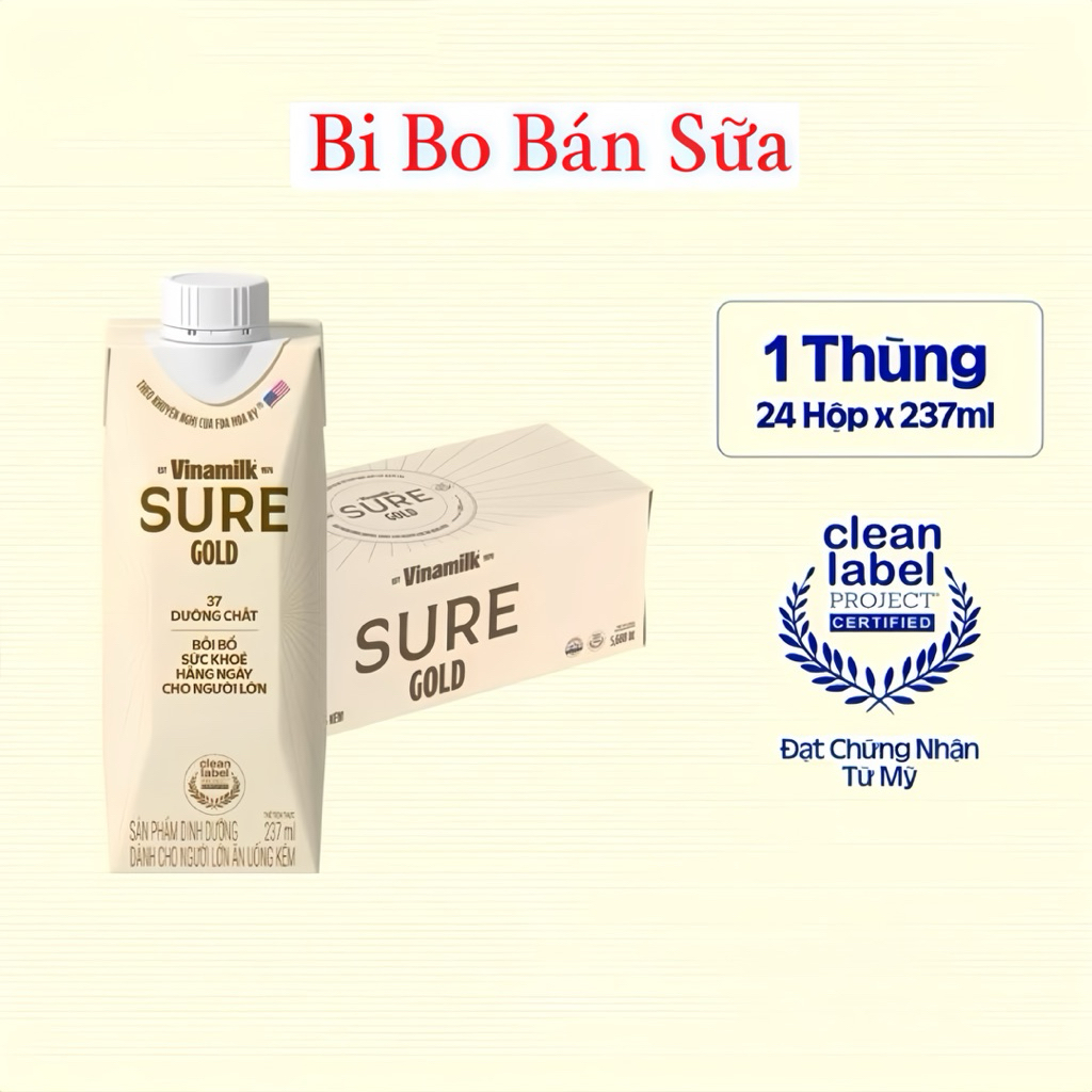 COMBO 2 Thùng 48 Hộp Sữa Vinamilk Sure Gold 237ml