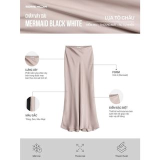 [Best Seller] Chân Váy Dài Nữ Mermaid Black White, Chất Vải Lụa Tô Châu Thoải Mái, WCV037 SOME HOW STORE