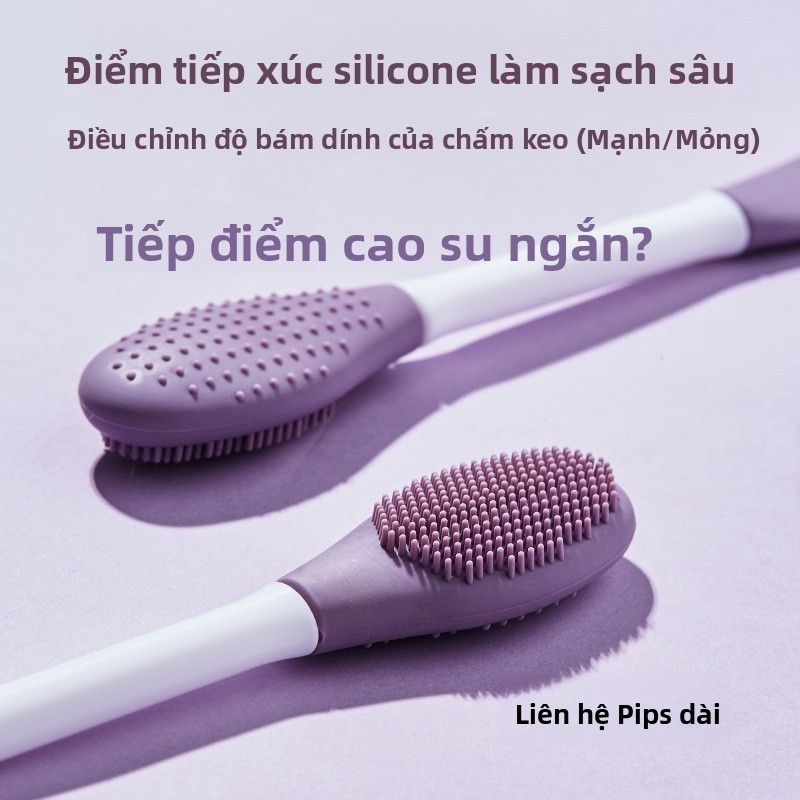 Cọ đắp mặt nạ silicon 2 đầu GECOMO – cọ rửa mặt, cọ đất sét trắng, dùng spa – 1 cây đa năng