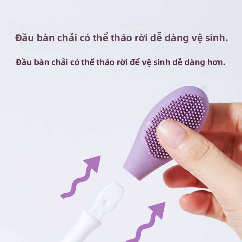 Cọ đắp mặt nạ silicon 2 đầu GECOMO – cọ rửa mặt, cọ đất sét trắng, dùng spa – 1 cây đa năng