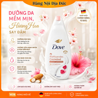 [Hàng nội địa Đức] Sữa tắm Dove 750ml hạnh nhân và hương hoa của Đức -DATE MỚI ĐỦ BILL