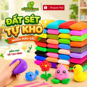 Combo Đất Sét Tự Khô 12 24 36 Màu Loại To BỐ KHỦNG LONG Đất Nặn Cho Bé Nhiều Màu An Toàn Đồ Chơi Cho Bé
