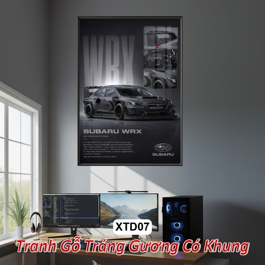 Tranh Poster Xe Tông Đen Quyền Lực Sang Trọng Huyền Bí - Tranh Gỗ Tráng Gương Khung Composite Decor Treo Tường