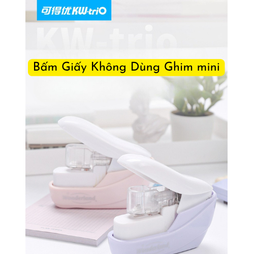 Dụng Cụ Bấm Giấy Không Ghim Kwtrio, Bấm giấy Không Dùng Kim An Toàn Cho Trẻ Em, Bấm Được 4 Tờ 1 Lúc