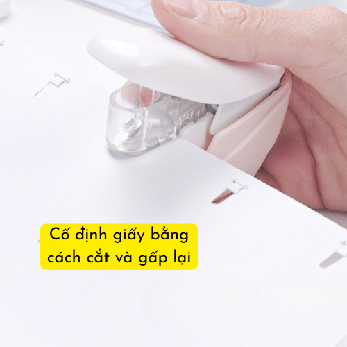 Dụng Cụ Bấm Giấy Không Ghim Kwtrio, Bấm giấy Không Dùng Kim An Toàn Cho Trẻ Em, Bấm Được 4 Tờ 1 Lúc