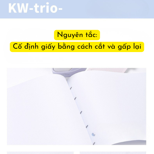 Dụng Cụ Bấm Giấy Không Ghim Kwtrio, Bấm giấy Không Dùng Kim An Toàn Cho Trẻ Em, Bấm Được 4 Tờ 1 Lúc