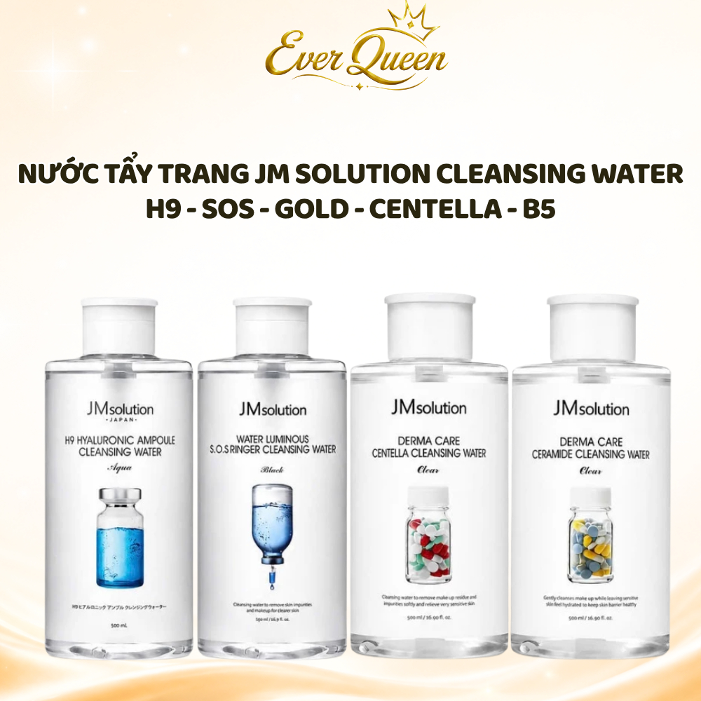 Nước tẩy trang JM SOLUTION Cleansing Water Làm Sạch Sâu Cho Mọi Loại Da - Ever Queen