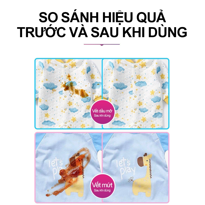 Bột Tẩy Trắng Enzyme Sinh Học Chuyên Sâu - Khử Ố Vàng, Tẩy Mốc Quần Áo Hiệu Quả, An Toàn Cho Da Tay - Combo 1-2-3 Lọ