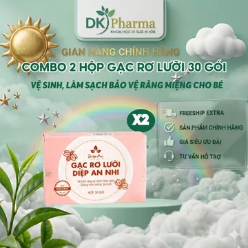 Combo 2 Hộp Gạc Rơ Lưỡi Tẩm Thảo Dược Diệp An Nhi 30 Gói Làm Sạch Lưỡi, Răng, Miệng, Hạn Chế Tưa Lưỡi-DK Pharma
