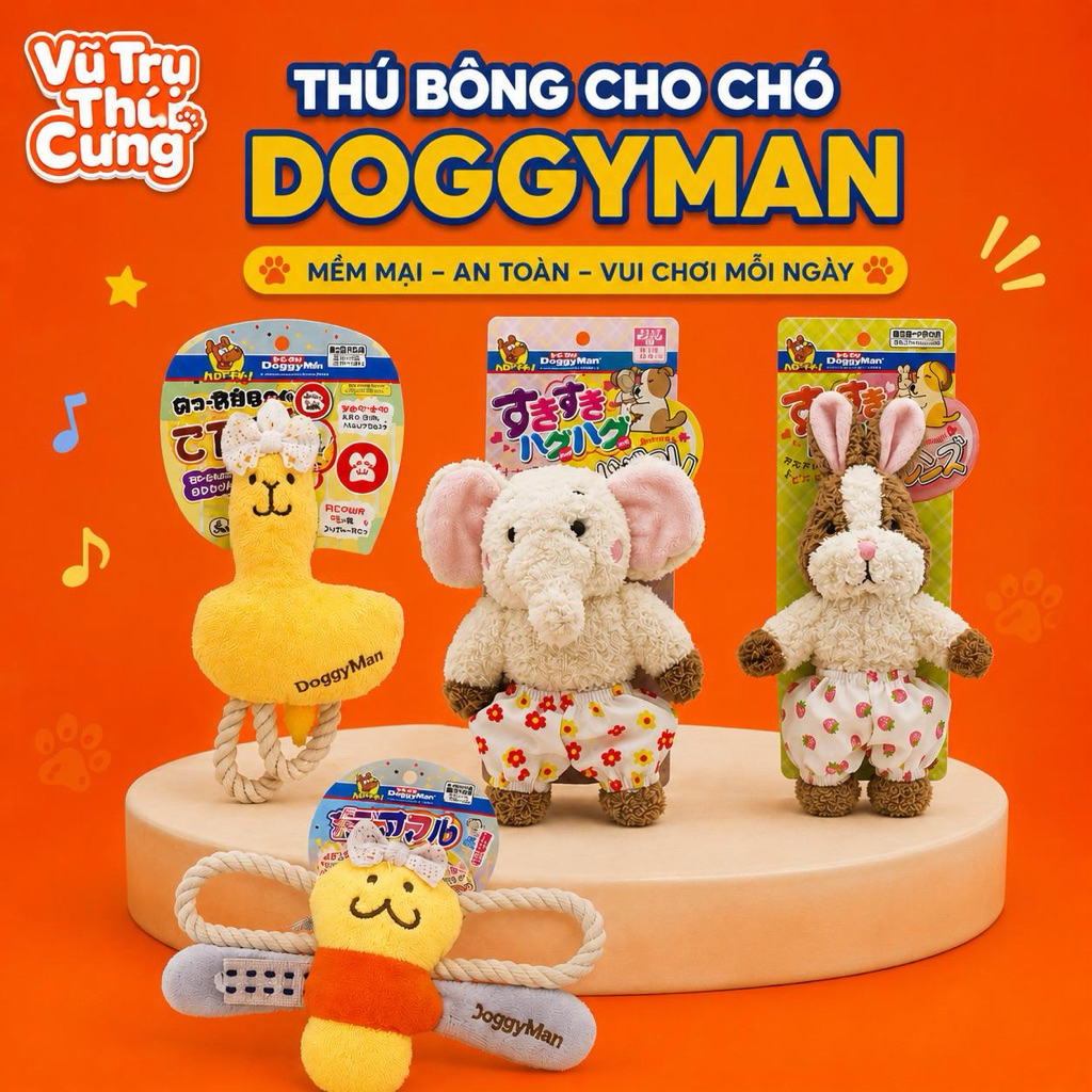 Đồ Chơi Thú Bông Cho Chó Mèo DoggyMan Hàng Cao Cấp