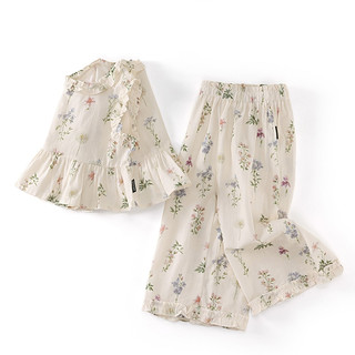 Set Bộ Bé Gái, Đồ Bộ Bé Gái Thiết Kế Áo Sát Nách Kèm Quần Ống Rộng Họa Tiết HOA Chất Liệu Cotton