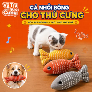 Đồ Chơi Nhồi Bông Cho Chó Mèo Gặm Hình Con Cá Sọc
