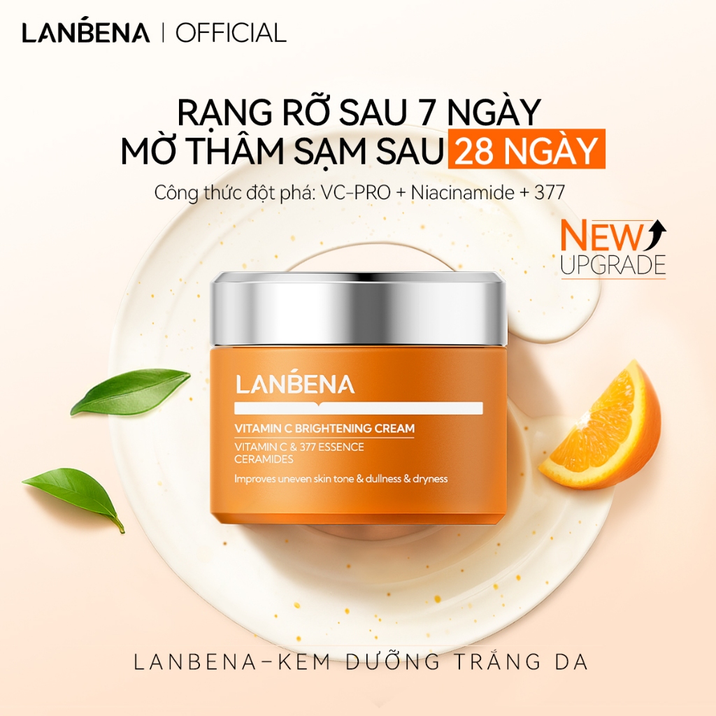 LANBENA [ COMBO  Kem Dưỡng Da Mặt + Mặt Nạ Thạch Collagen 5PCS]Làm Sáng Đều Màu Da Dưỡng ẩm Trắng Da, Săn Chắc Da