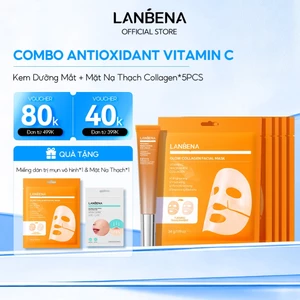 LANBENA [ COMBO Kem Dưỡng Mắt + Mặt Nạ Thạch Collagen 5PCS] Giúp Giảm Thâm Quầng Mắt, Giảm Bọng, Giảm Nếp Nhăn,Làm Sáng