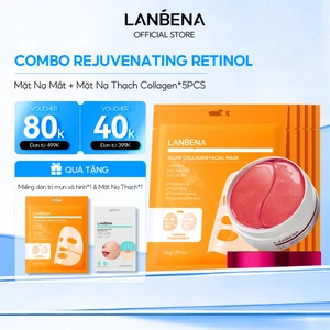 LANBENA [ COMBO Mặt Nạ Mắt + Mặt Nạ Thạch Collagen 5PCS]MẶT NẠ MẮT ĐA PEPTIDE & HOA HỒNG 7X (Hộp/60 miếng) - Giảm Nhăn