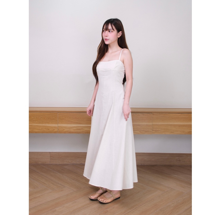 Đầm váy linen Chililuu váy hai dây sát nách dáng dài phong cách tiểu thư thanh lịch