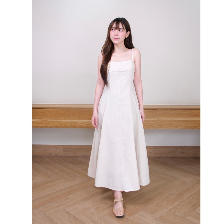 Đầm váy linen Chililuu váy hai dây sát nách dáng dài phong cách tiểu thư thanh lịch