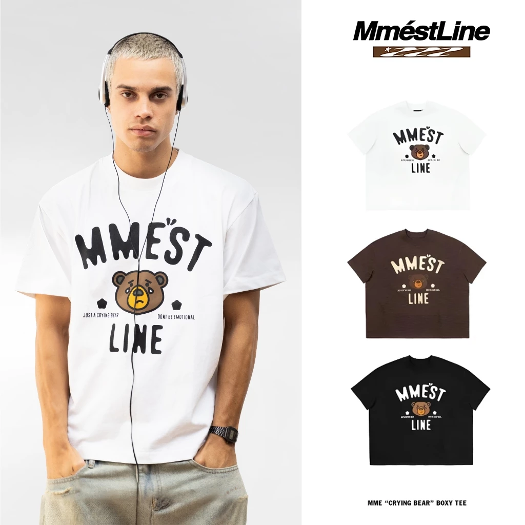 Áo thun MMESTLINE "CRYING BEAR" form Boxy vải Premium Cotton