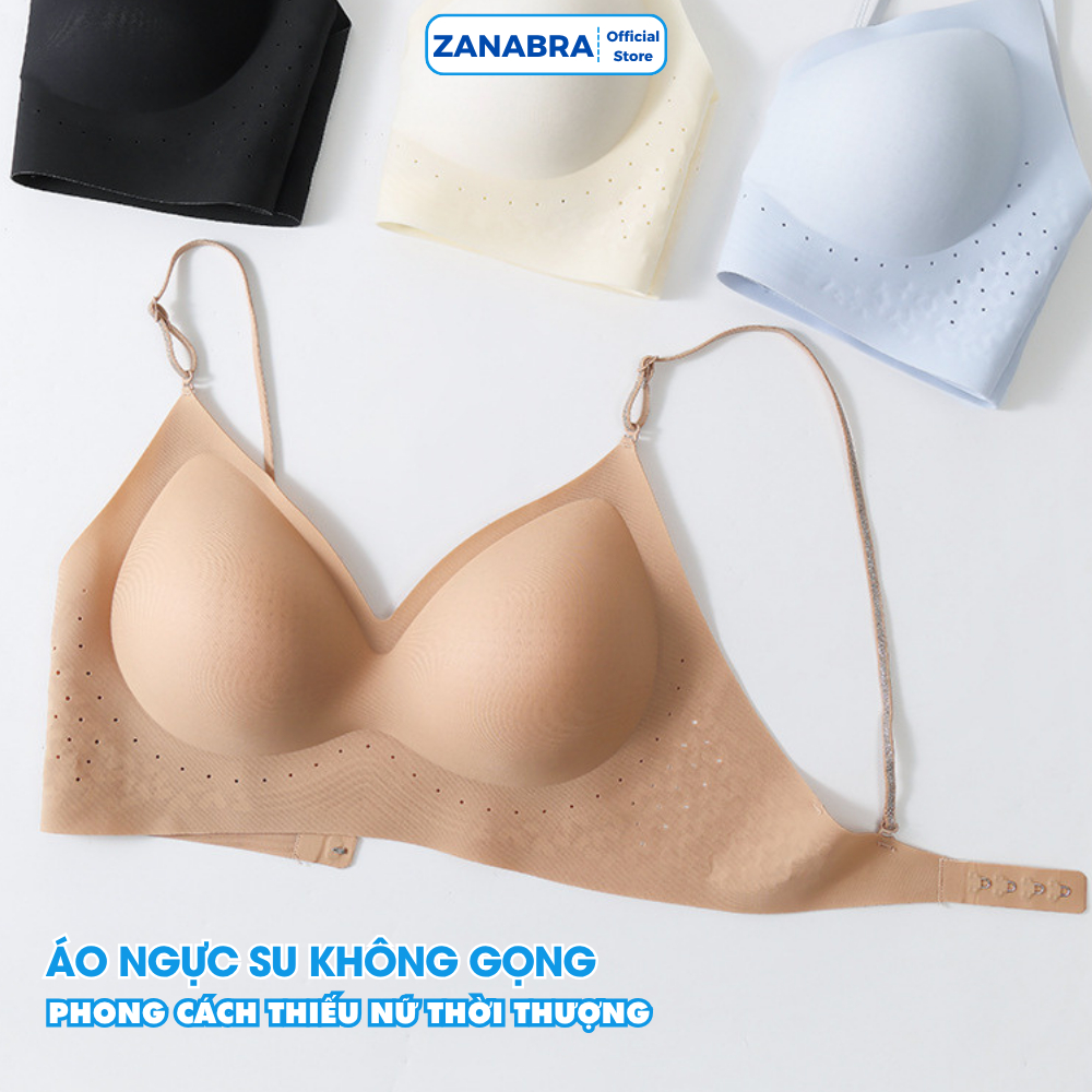 Áo Lót Áo Ngực Nữ đa năng mặc 3 Kiểu chất su Không Gọng - Đệm Cố Định - Bản Hở Lưng ZANABRA A925