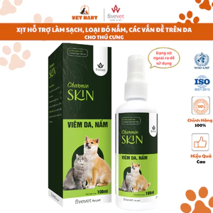 Charmie Skin hỗ trợ làm sạch, chăm sóc da, loại bỏ nấm và các vấn đề trên da cho thú cưng dạng xịt (chai 100ml)