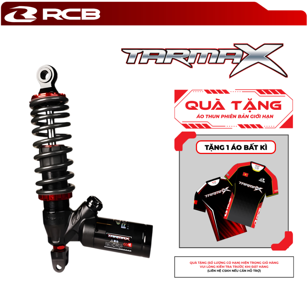 Phuộc Đơn RCB Tarmax – Bình Dầu – 330mm/340mm – Dành Cho Vision, Vario 125/150/160, Click 125/150