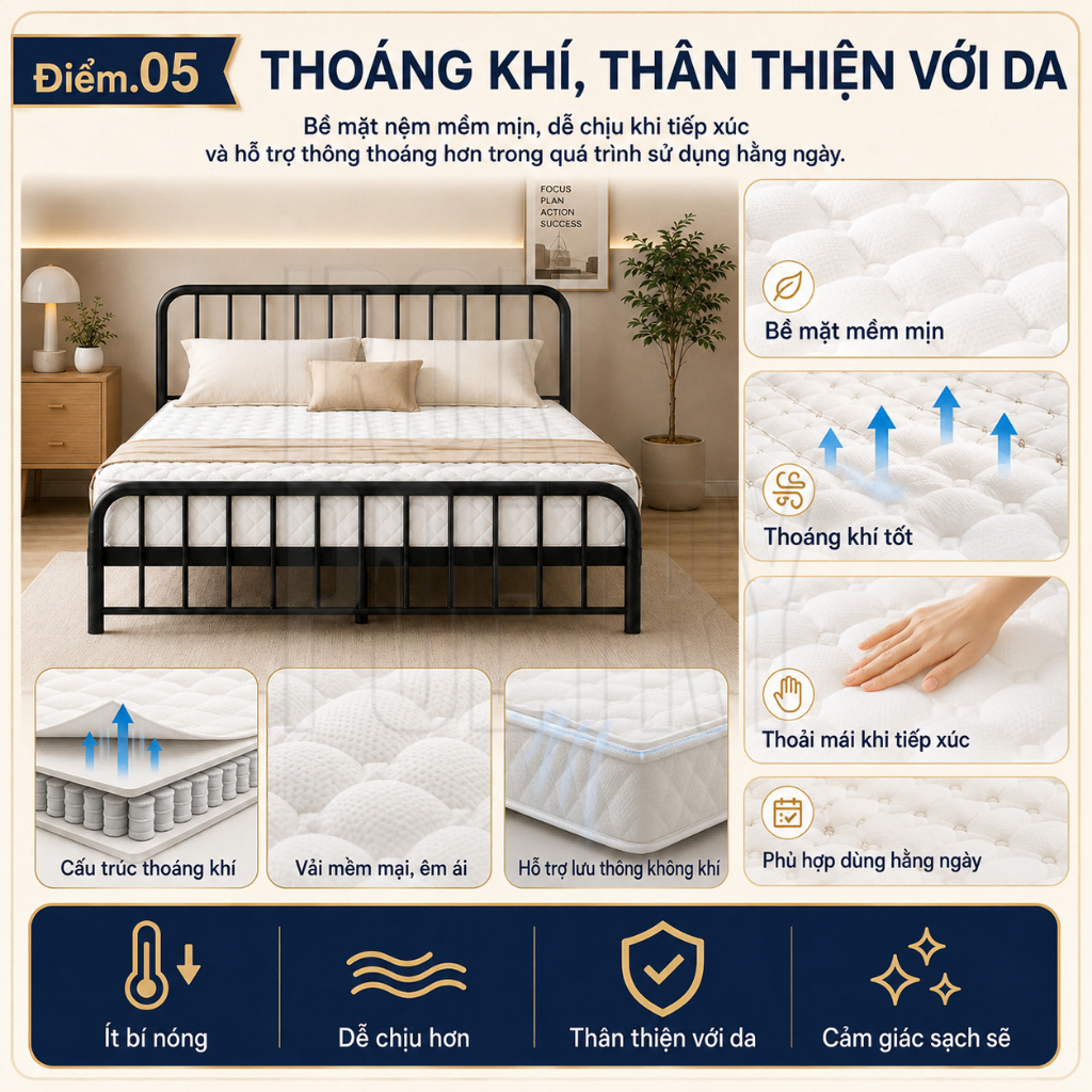 Giường sắt Bắc Âu Khung giường chịu lực nặng Giường sắt Khả năng chịu tải: 800kg Phòng ngủ khách sạn